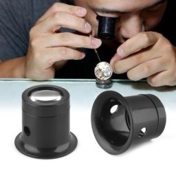 Loupe monoculaire 10X Loupe de verre montre bijoux outils de réparation lentille de Loupe noire