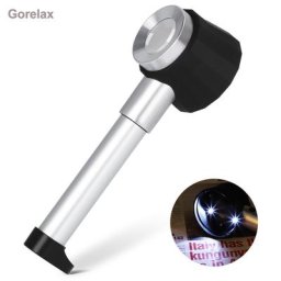 Loupe à main 10X avec lumière Loupe à lentille optique K9 avec échelle pour lecture senior Loupe de