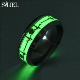 SMJEL-Bague Shoous en acier inoxydable pour hommes et femmes alliances coeur d'amour brillant dans