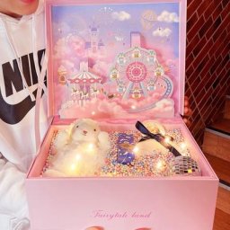 Coffret cadeau tridimensionnel Anime Astronsom3D pour filles et garçons rose mignon emballage