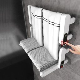 Sèche-serviettes électrique pliable en fibre de carbone chauffage mural intelligent pour la