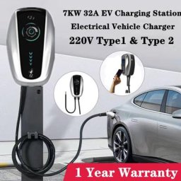 Station de charge EVSE Wallbox chargeur EV prise de type 1 et de type 2 câble de charge en acier
