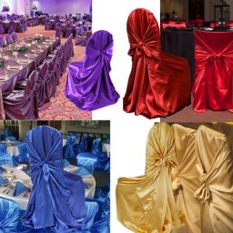 Housses de chaise rectangulaires en satin imperméable housse de chaise de Noël siège pour