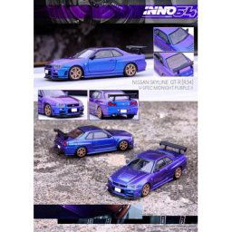 INNO – modèle de voiture NISSAN SKYLINE GT-R R34 1:64 en alliage moulé ornements de collection