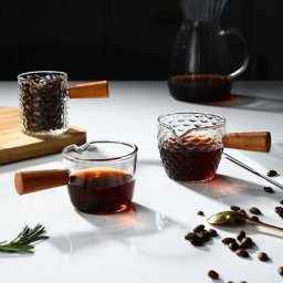 Tasse à mesurer expresso en verre résistant à la chaleur pichet à lait en verre avec poignée en