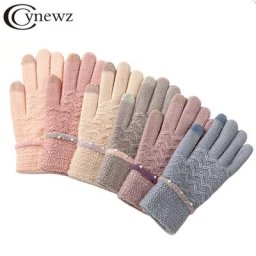 Gants chauds optiques pour femmes mitaines de poignet décoration de perles écran tactile doigts