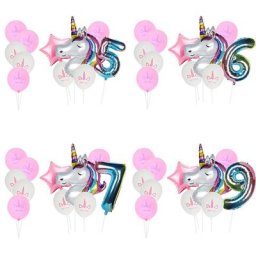 Ensemble de ballons licorne arc-en-ciel 32 pouces 1 ensemble dégradé nombre 1 2 3 4 5 6 7 8 9