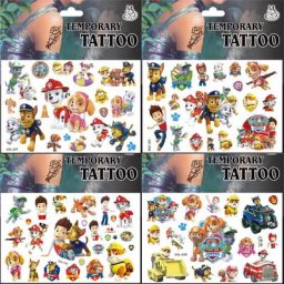 Autocollant pat'patrouille série Chase Marshall Skye Rocky Rubble Everest faux tatouage temporaire