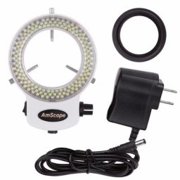 AmScope fournit un éclairage annulaire réglable à 144 LED pour Microscope stéréo et caméra