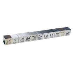 Cube en métal rare spécimen de néodyme Yttrium Samarium Gadolinium Terbium Holmium Erbium