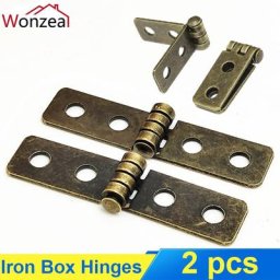 Charnières de boîte à bijoux Antique en laiton Bronze 2 pièces poitrine cadeau musique en bois