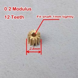 Engrenage Micro Mini Moteur Électrique en Cuivre Broche en Métal 12 Dents Axe en Laiton Pièces