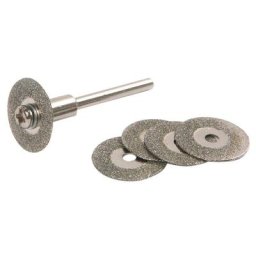 5 pièces 22mm émeri diamant lames de coupe foret + 1 mandrin pour Dremel ensemble