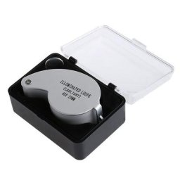 Loupe de poche en métal éclairée 40X Loupe oculaire de bijoutier avec LED utilisé pour lire des