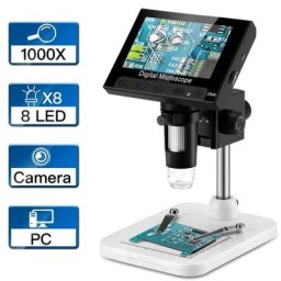 Microscope électronique numérique USB avec écran LCD enregistrement d'endoscope 1000X 2 mégapFête