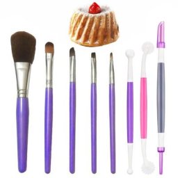 Ensemble de Pinceaux à Biscuits au Sucre Pâte de Gomme Outils à Fleurs Brosse de Décoration de