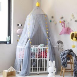 Tente de princesse pour enfants lit de bébé moustiquaire rideau de couverture de lit rideau rond