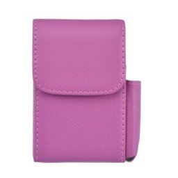 Étui en cuir PU en acier inoxydable style litchi avec poche à briquet