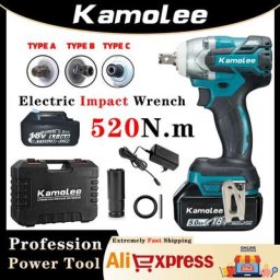 Kamolee – clé à chocs électrique sans fil carrée 1/2 ""1/4"" outils électriques clé à chocs