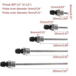 Thermowell – pochette pour capteur de température en acier inoxydable 200 filetage od6 mm