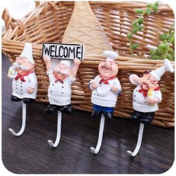 Crochets muraux décoratifs en forme de chef de dessin animé cintre pour vêtements crochet collant
