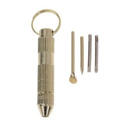 Mini tournevis ouvre-oreille Portable doré 4 en 1 Kit de porte-clés cure-oreille