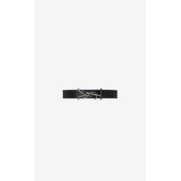Saint Laurent Opyum bracelet en cuir lisse et métal