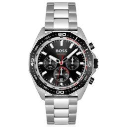 BOSS by Hugo Boss Montre chronographe à bracelet à maillons et lunette géométrique