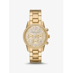 Michael Kors Montre Ritz dorée avec pierres pavées