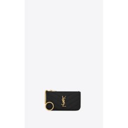 Saint Laurent Cassandre matelassé porte-clés en cuir lisse