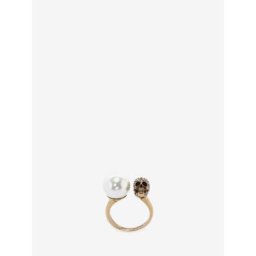Alexander McQueen Bague skull effet perle