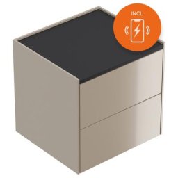 Table de chevet Somnia M 50cm A induction avec 2 tiroirs Push to Open Cubanite