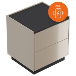 Table de chevet Somnia M 50cm B induction avec 2 tiroirs Push to Open Cubanite