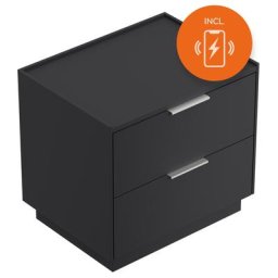 Table de chevet Artem 60cm B induction avec 2 tiroirs SoftClose Graphite