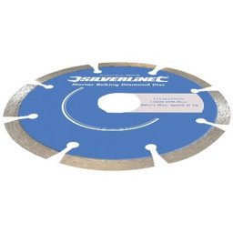 Silverline - Disques diamant à déjointoyer, 2 pcs, Bordure segmentée, 115 x 22,23 mm, Bordure