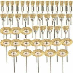 45 pièces laiton brosses brosses brosse métallique fil de Dremel Proxxon Kit de polissage acier