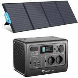 Kit de Groupe Electrogène 537Wh/700W EB55GRAY avec 120W PV120 Panneau Solaire pliable, écologique