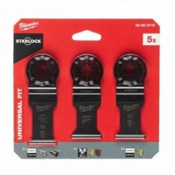 Milwaukee - Set 5 lames pour outils multifonction starlock pour bois et métal 48906115