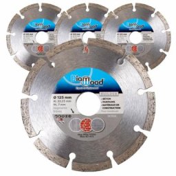 Lot de 3 disques diamant 125 x Al. 22,23 x Ht. 7 mm béton, parpaings, matériaux de construction