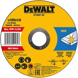 Dewalt - S.of. set 10 disques de coupe pour acier inoxydable ø125x1x22,23mm dt3507-qz