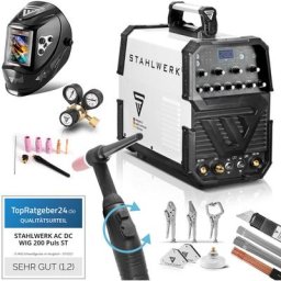 Stahlwerk - Poste de soudage entièrement équipé ac dc Wig 200 Puls st igbt Inverter mma - weiß