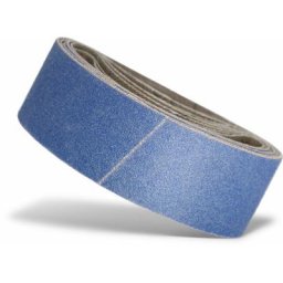 10 bandes abrasives Menzer p. ponceuses à bande, 303 x 40 mm / aucune trous / G80 / Corindon de