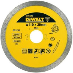 DT3715-QZ - Diamond Di que pour ec et humide tuile coupe 110x20mm en porcelaine/Pierre - Dewalt