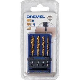 26150636JA Jeu de forets pour le bois 4 pièces 3 mm, 4 mm, 5 mm, 6 mm tige cylindrique 1 set