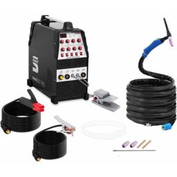 Poste à Souder tig ac/dc mma Poste à L'Arc Alu 220 a 2/4 Soudage Temps Pulse 8m - Noir