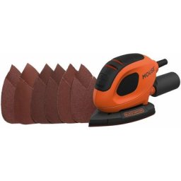 Black&decker - black+decker Ponceuse de détail Mouse filaire 55W Fixation auto-agrippante + 6