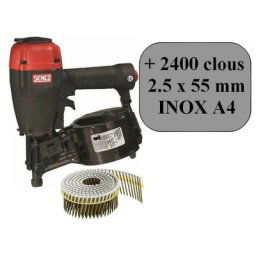 Senco - Lot bardage S65CNP cloueur + 2450 clous 2.5 x 55 mm inox A4