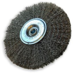 Brosse circulaire métallique sur tige ø 125 mm Fil inox souple - Quantité x 1 - ø 125 mm - Ep. 12