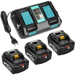 2 Pièces BL1850B Batterie + Chargeur Double DC18RD pour Makita 2 Batteries 18V 5,0Ah BL1850 BL1860B