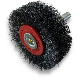 Brosse circulaire métallique sur tige ø 50 mm Fil acier souple - Quantité x 1 - ø 50 mm - Ep. 18 mm